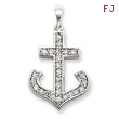 14K White Gold AA Diamond Cross Pendant