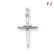 14K White Gold AA Diamond Cross Pendant