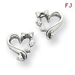 14K White Gold AA Diamond Heart Earring