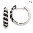 14K White Gold AA Diamond Hoop Earrings