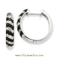 14K White Gold AA Diamond Hoop Earrings