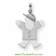 14k White Gold AA Diamond kid pendant