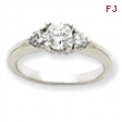 14k White Gold AA Diamond three stone ring