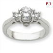 14k White Gold AA Diamond three stone ring