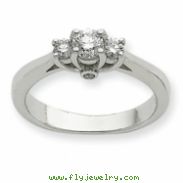 14k White Gold AA Diamond three stone ring