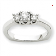 14k White Gold AA Diamond three stone ring