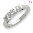 14k White Gold AA Diamond three stone ring