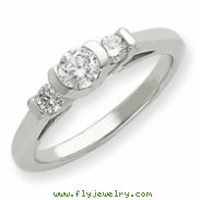 14k White Gold AA Diamond three stone ring