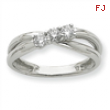 14k White Gold AA Diamond three stone ring