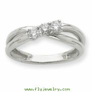 14k White Gold AA Diamond three stone ring