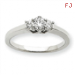 14k White Gold AA Diamond three stone ring