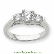 14k White Gold AA Diamond three stone ring