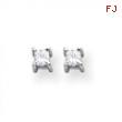 14k White Gold AA Quality Complete Princess Cut Diamond Earrings