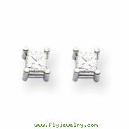 14k White Gold AA Quality Complete Princess Cut Diamond Earrings