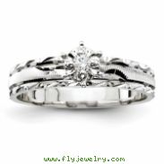 14k White Gold AA Quality Trio Engagement Ring