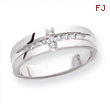 14k White Gold AA Quality Trio Mens Wedding Band ring