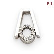 14K White Gold Abstract Diamond Circle Pendant