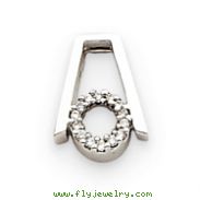 14K White Gold Abstract Diamond Circle Pendant