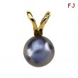 14K White Gold Akoya Cultured Black Pearl Pendant