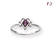 14K White Gold Alexandrite June Birthstone Heart Ring