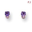 14K White Gold Amethyst Stud Earrings