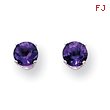 14K White Gold Amethyst Stud Earrings