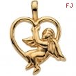 14K White Gold Angel Heart Pendant