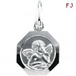 14K White Gold Angel Pendant