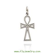 14K White Gold Ankh Cross Charm