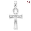 14K White Gold Ankh Cross Pendant