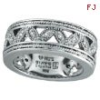 14K White Gold Antique Style .25ct Diamond Band Eternity Ring