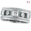 14K White Gold Antique Style .52ct Diamond Ring Band