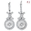 14K White Gold Antique-Style .69ct Diamond Leverback Earrings