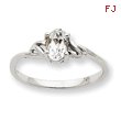 14K White Gold April White Topaz Birthstone Ring