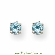 14k White Gold Aquamarine Post Earrings