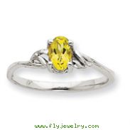 14K White Gold August Peridot Birthstone Ring