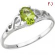 14K White Gold August Youth Mitation Birthstone Ring