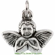 14K White Gold Baby Angel Pendant