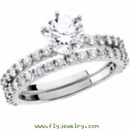 14K White Gold Base Bridal Engagement Set