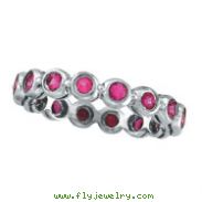 14K White Gold Bezel Set 1.12ct Pink Sapphire Eternity Ring Band