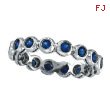 14K White Gold Bezel Set 1.12ct Sapphire Eternity Ring Band