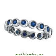 14K White Gold Bezel Set 1.12ct Sapphire Eternity Ring Band