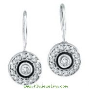 14K White Gold Bezel Set .50ct Diamond Earrings