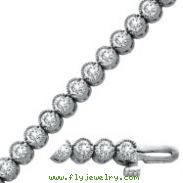 14K White Gold Bezel Set Diamond Tennis Bracelet