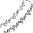 14K White Gold Bezel Set Diamond Wavy Necklace