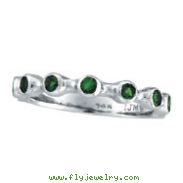 14K White Gold Bezel Tsavorite Ring Band