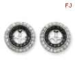 14k White Gold Black & White Diamond Earring Jackets