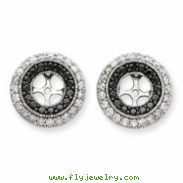 14k White Gold Black & White Diamond Earring Jackets