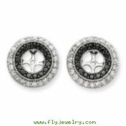 14k White Gold Black & White Diamond Earring Jackets