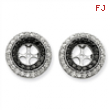 14k White Gold Black & White Diamond Earring Jackets